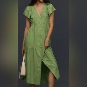 Anthropologie linen midi dress, size M
